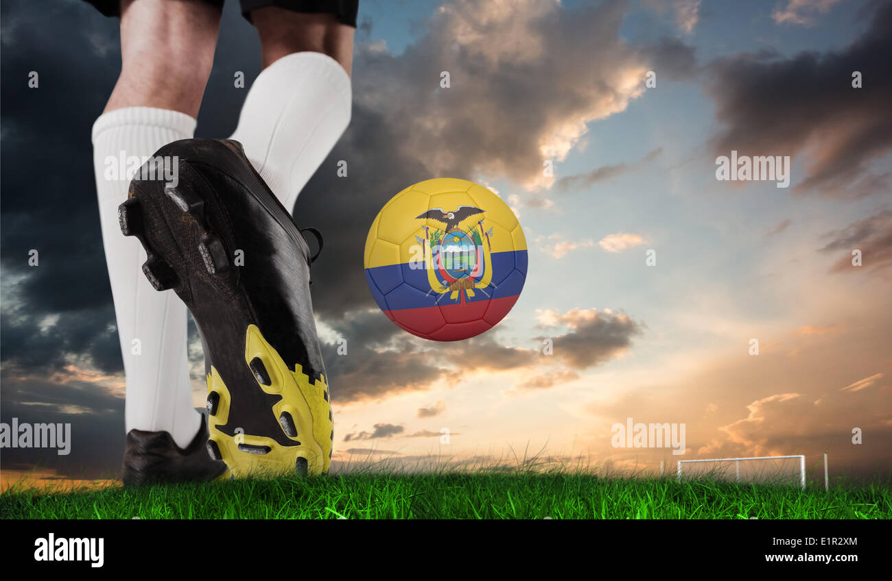 Composite image of football boot kicking ecuador ball Stock Photo