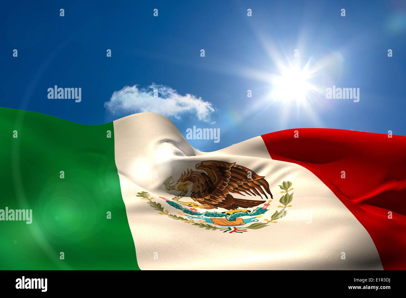 Digitally generated mexico flag rippling Stock Photo