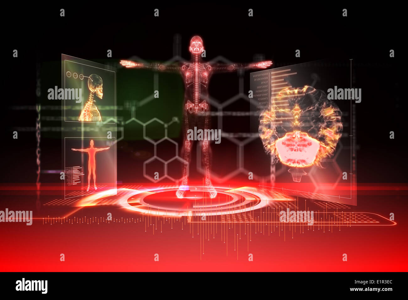 Medical interface in red and black Stock Photo