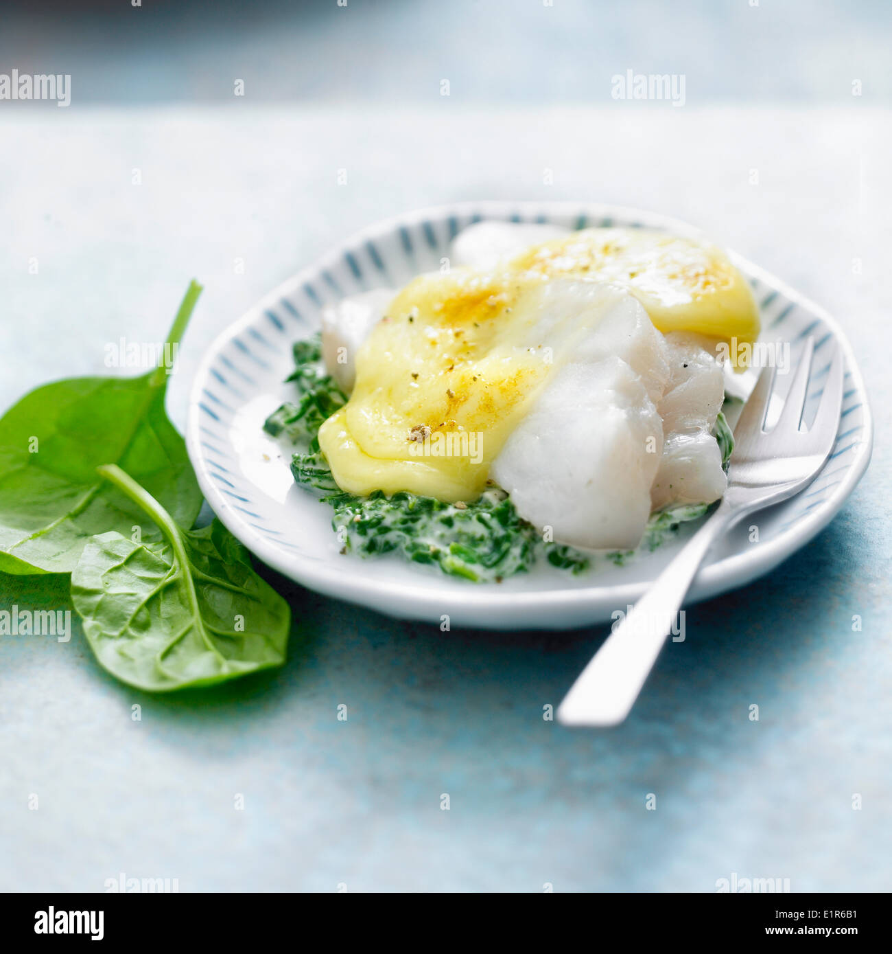 Raclette with cod Stock Photo