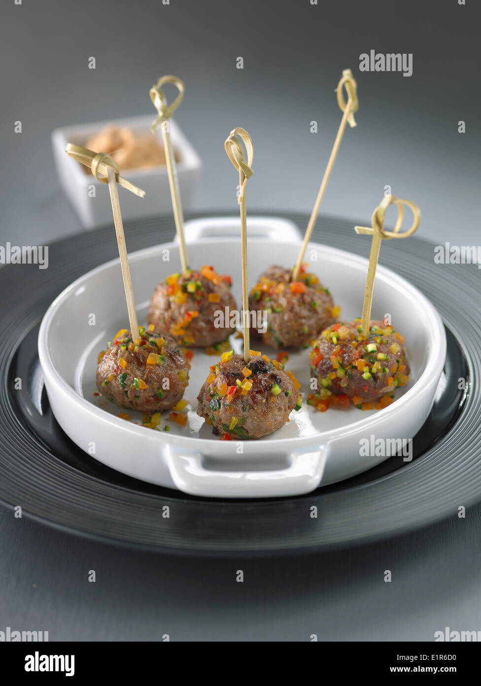 Lamb and pepper meat balls Stock Photo