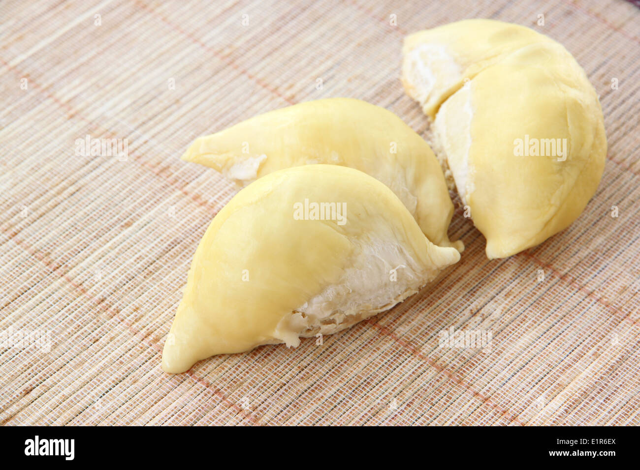 flesh durian of tropical fruit in Thailand. Stock Photo