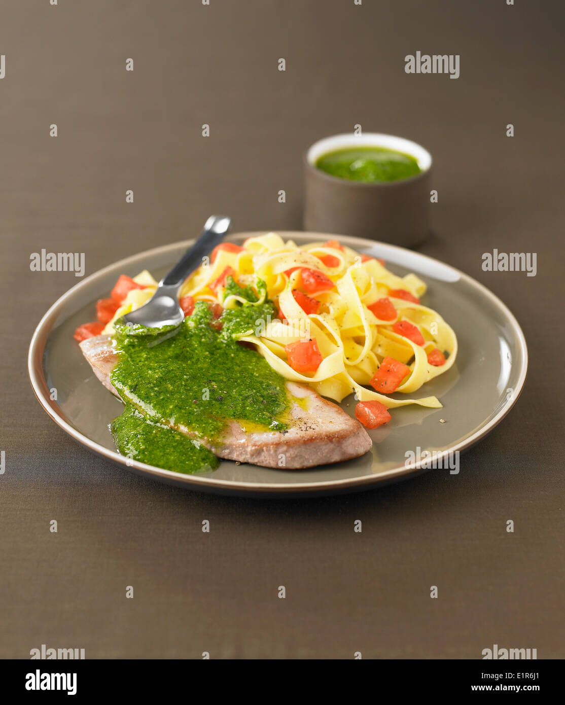 Veal escalope pesto hires stock photography and images Alamy