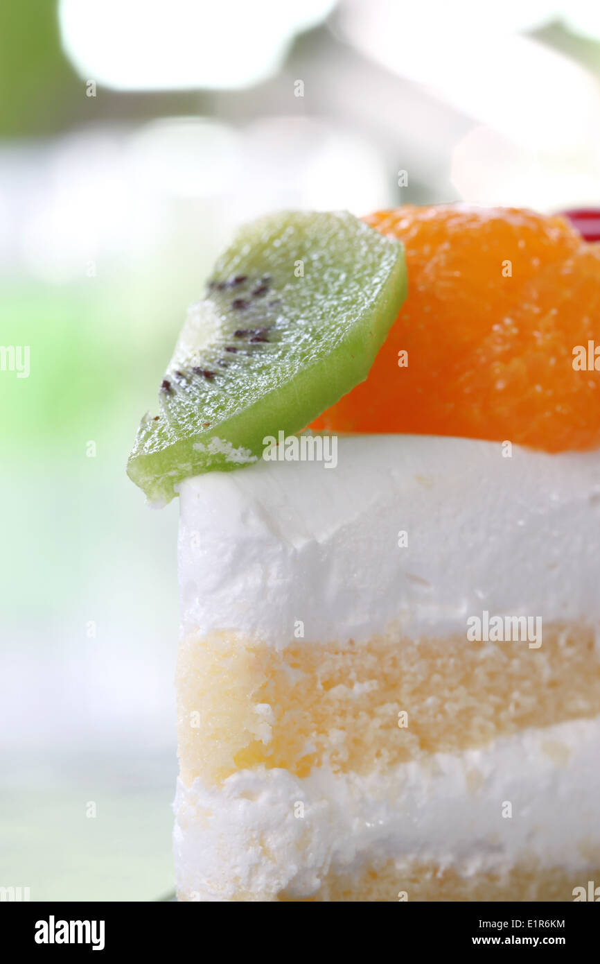 Fruit cake of dessert for the foods background. Stock Photo
