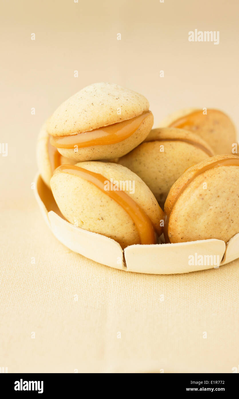 Vanilla -salted toffee Whoopies Stock Photo