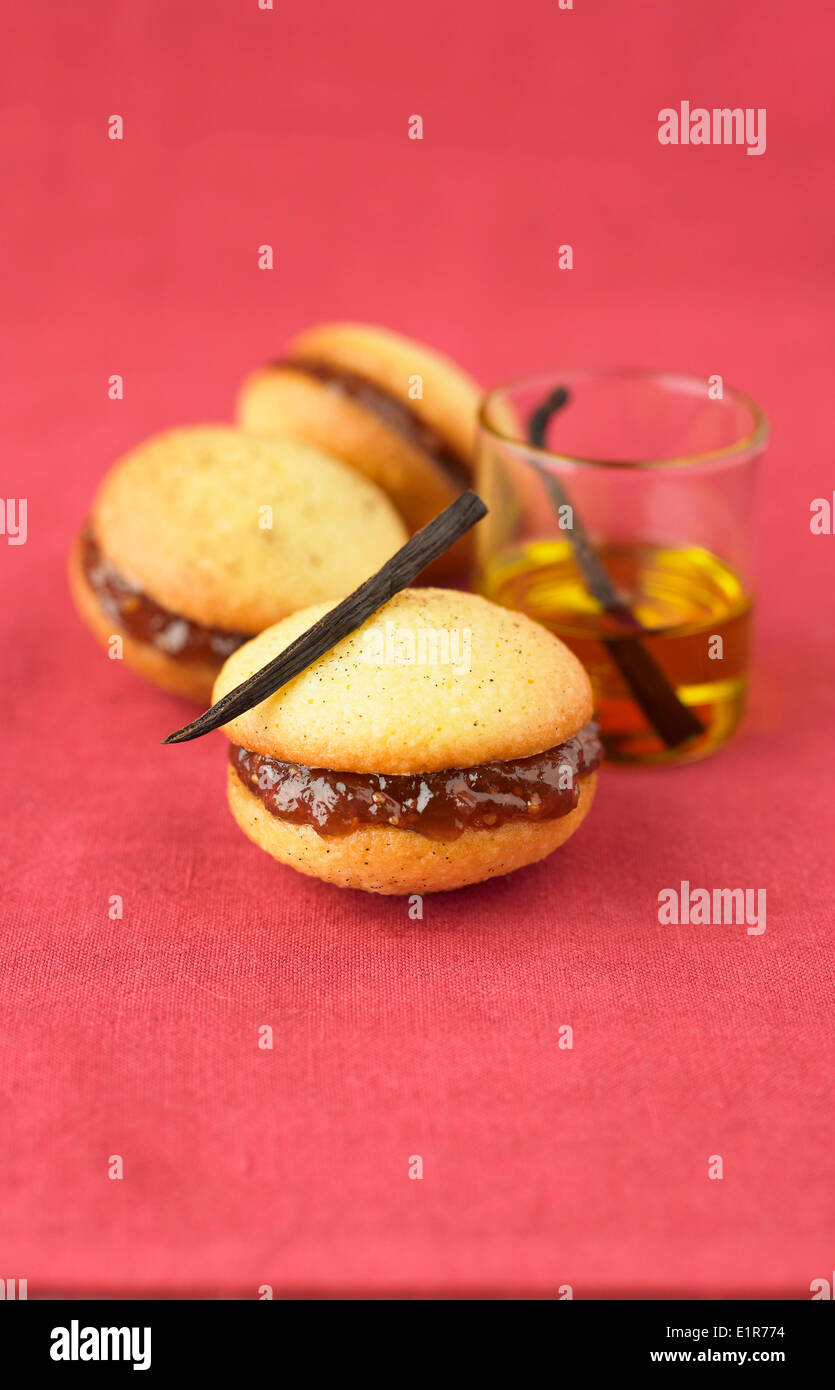 Vanilla-fig jam and olive oil Whoopies Stock Photo