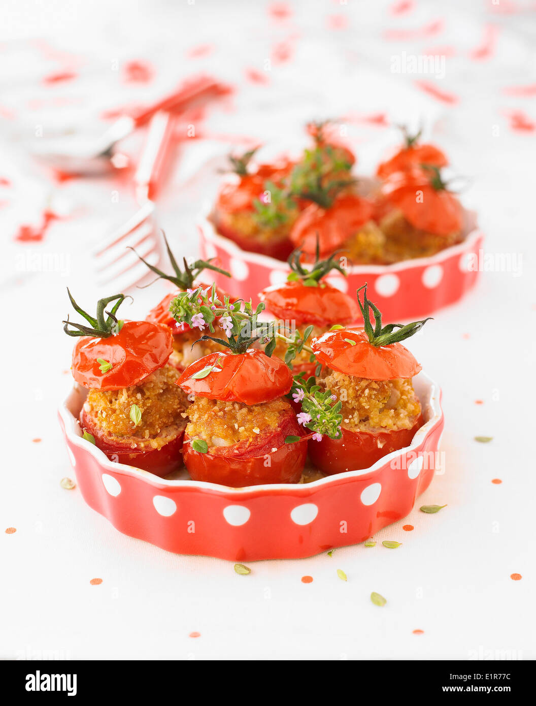 Stuffed tomatoes Stock Photo