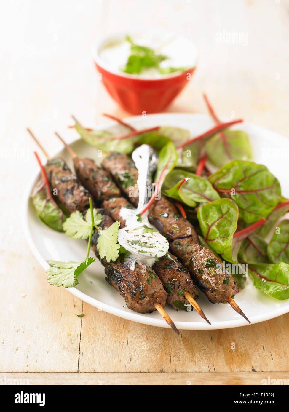 Beef kefta brochettes Stock Photo Alamy