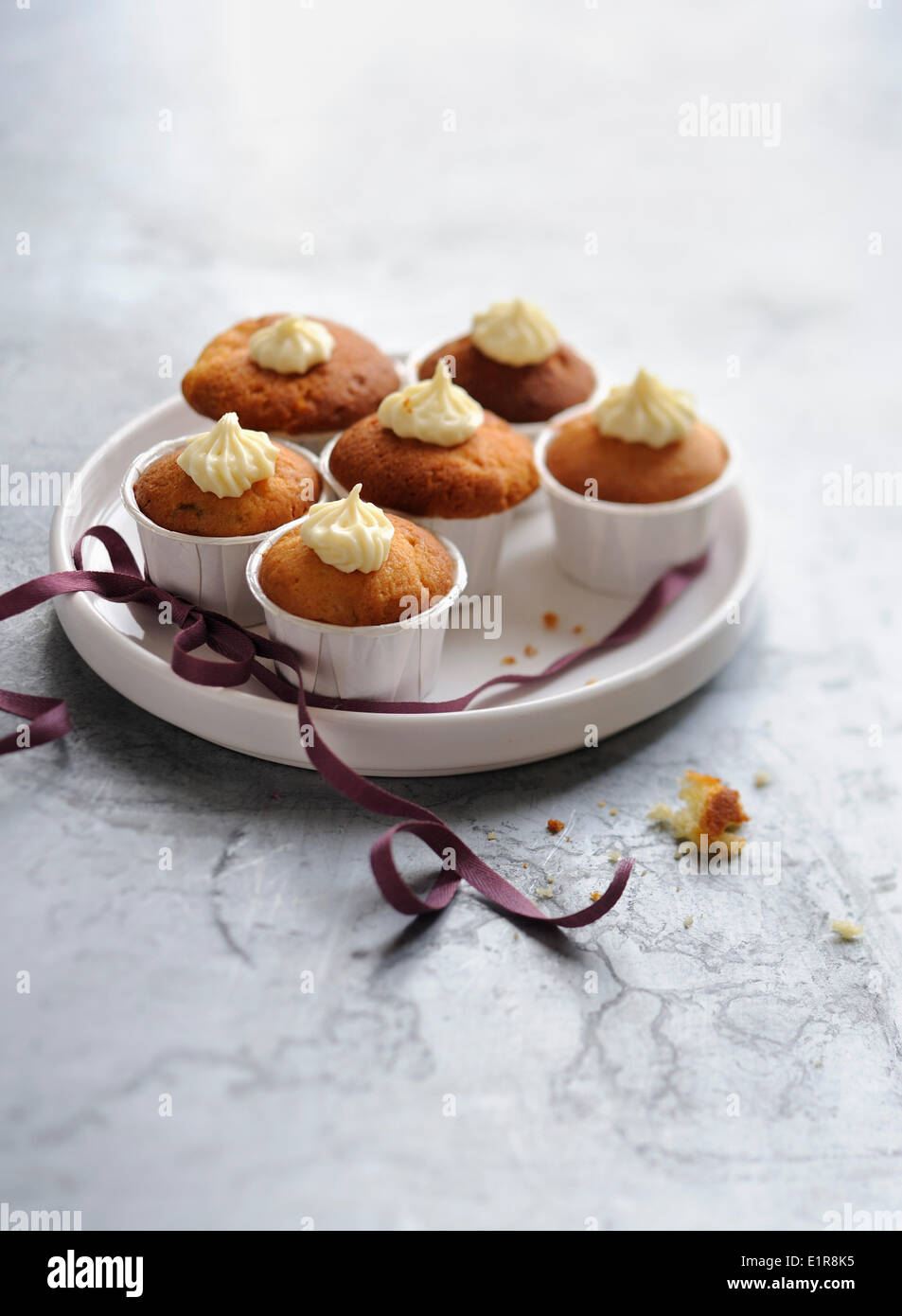 White chocolate cupcakes Stock Photo