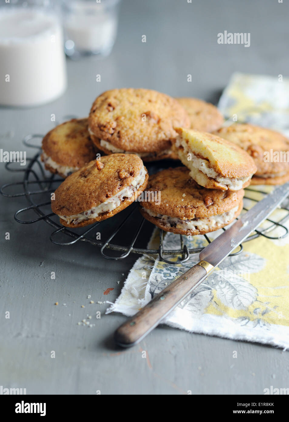 Puffed rice whoopies Stock Photo