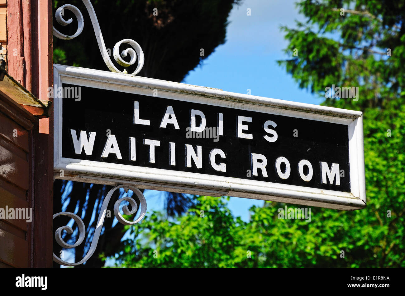 Ladies and Waiting Room Sign, Hampton Loade, Shropshire, England, UK, Western Europe. Stock Photo