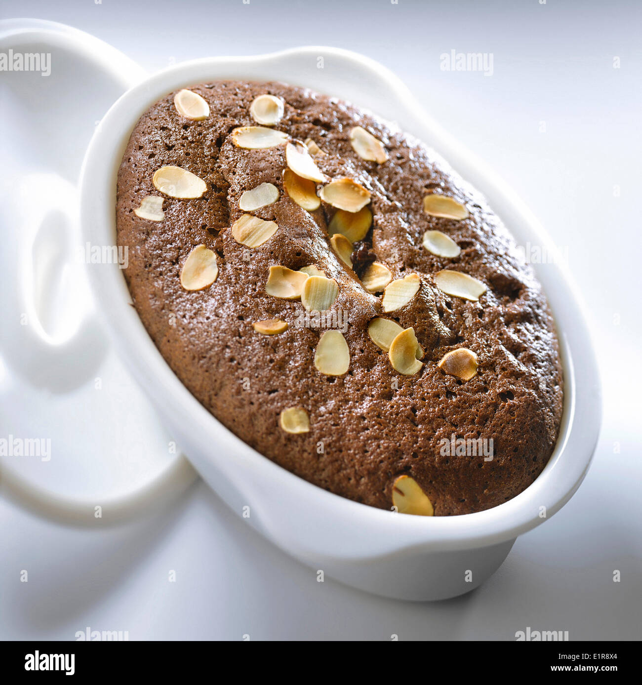 Chocolate and almond fondant Stock Photo