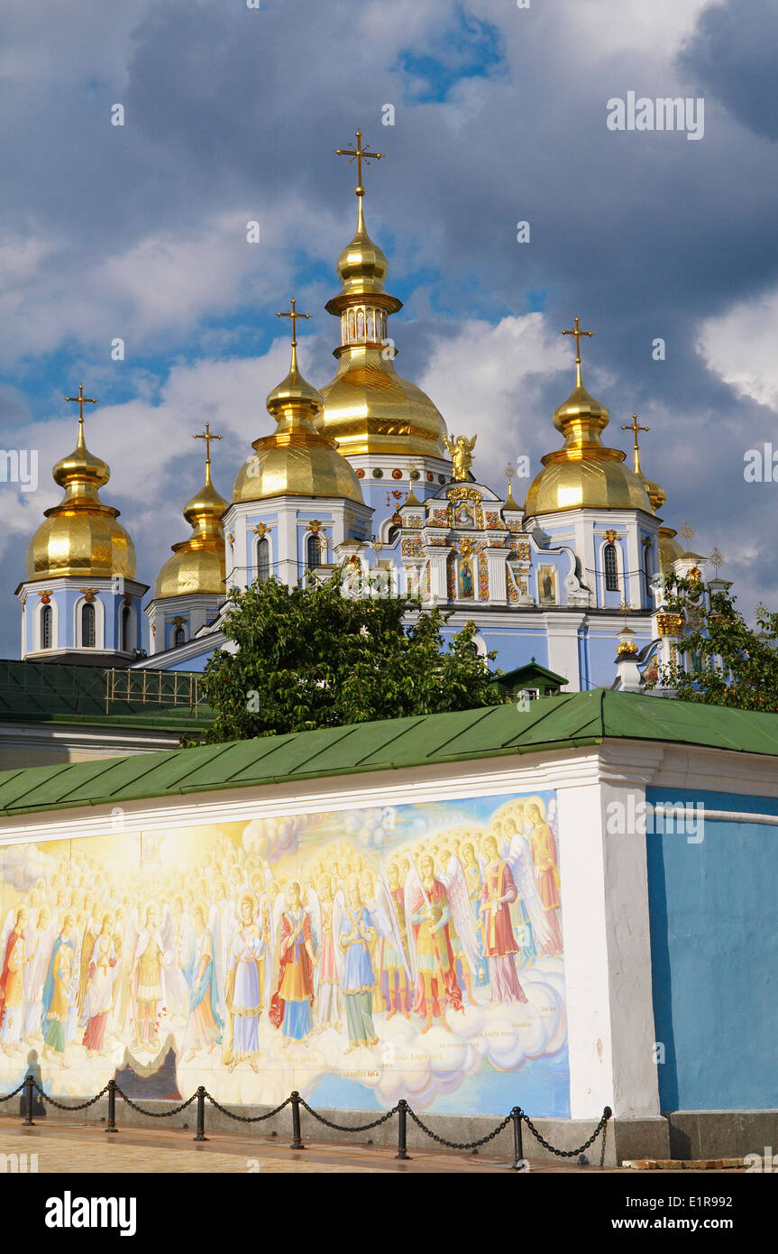 Ukraine, Kiev, St Michael Monastery and golden domes Stock Photo