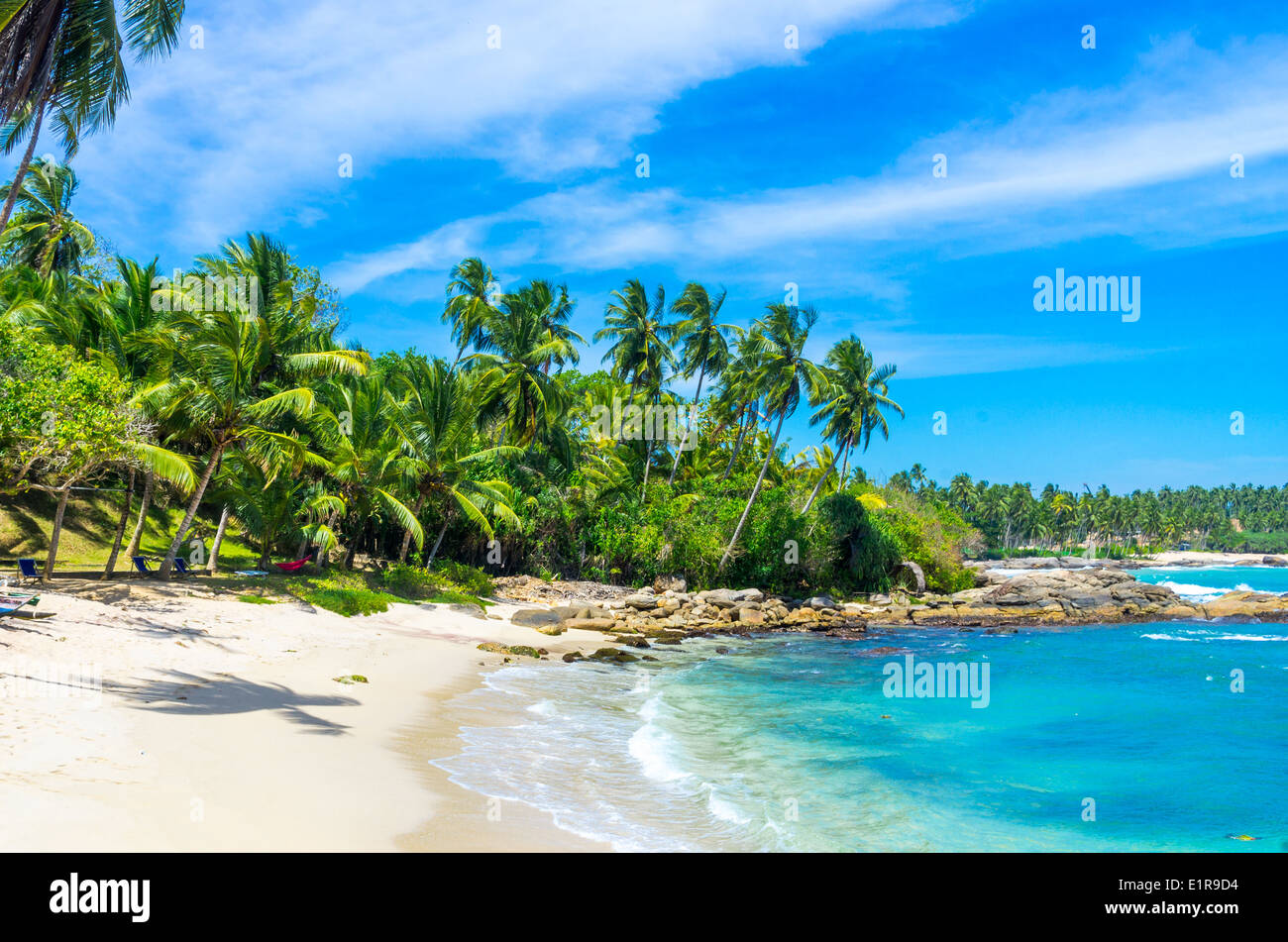 Tropical beach in Sri Lanka Stock Photo