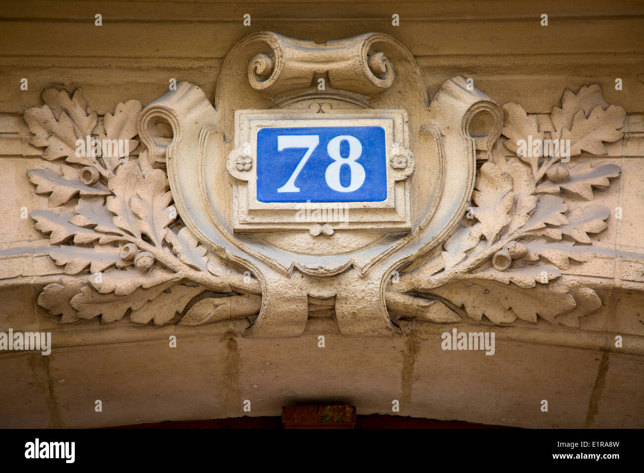 Ornate Address number, Paris France Stock Photo