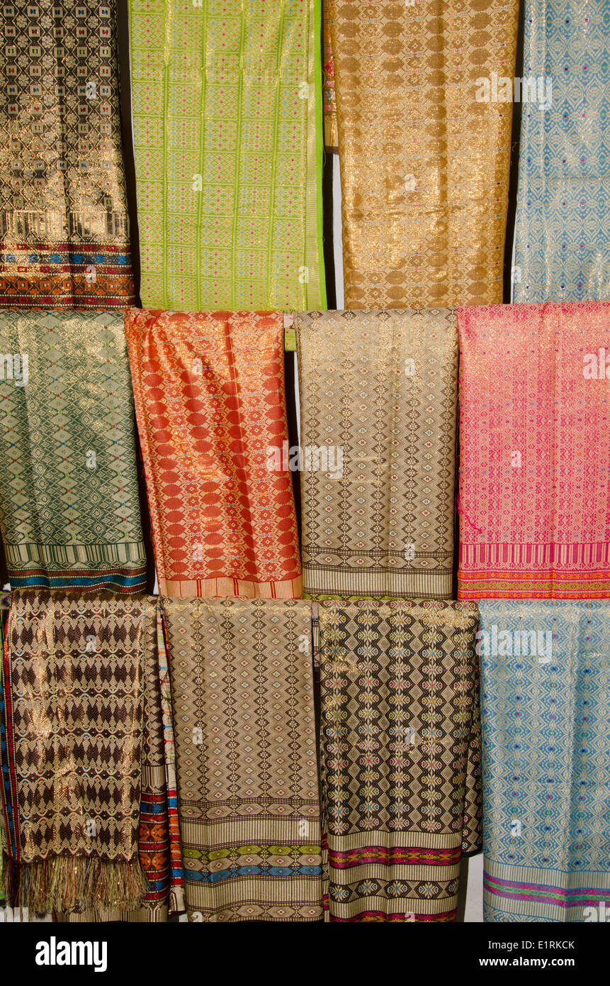 Indonesia, Island of Lombok, Sukarare. Famous craft village known for high quality hand-woven 