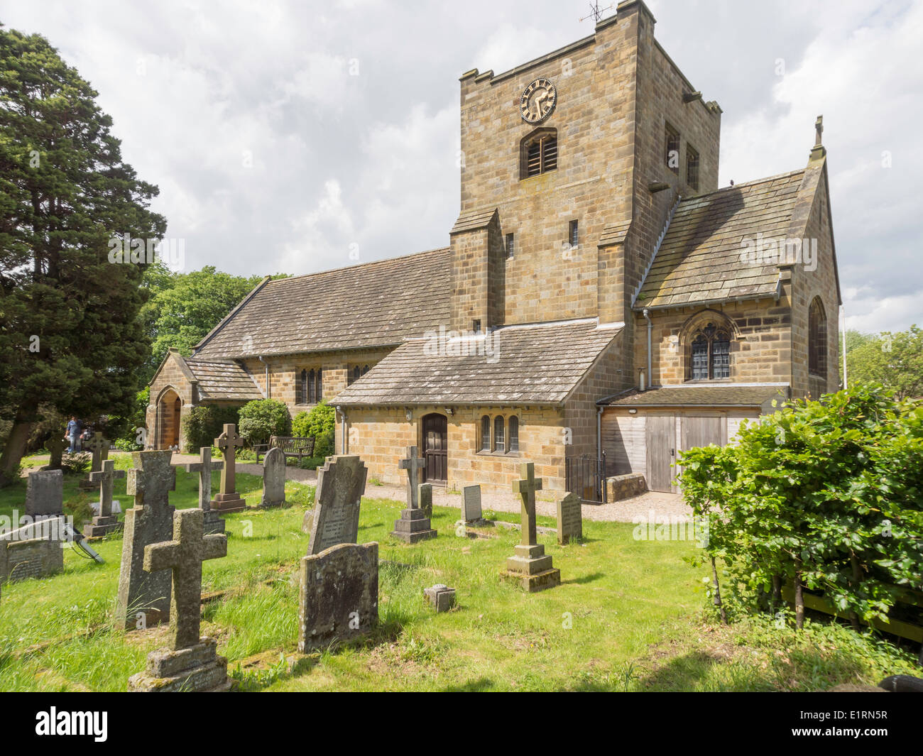 Saint Mary's Church in Goathland North Yorkshire stone built with a square tower Stock Photo