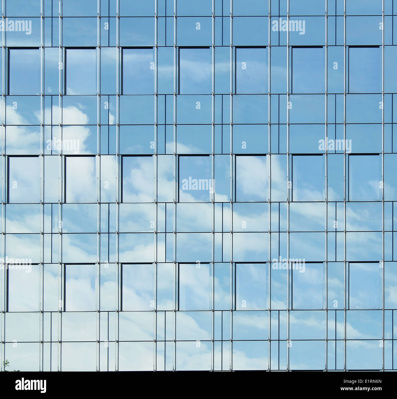 Office building details reflecting, blue sky Stock Photo - Alamy