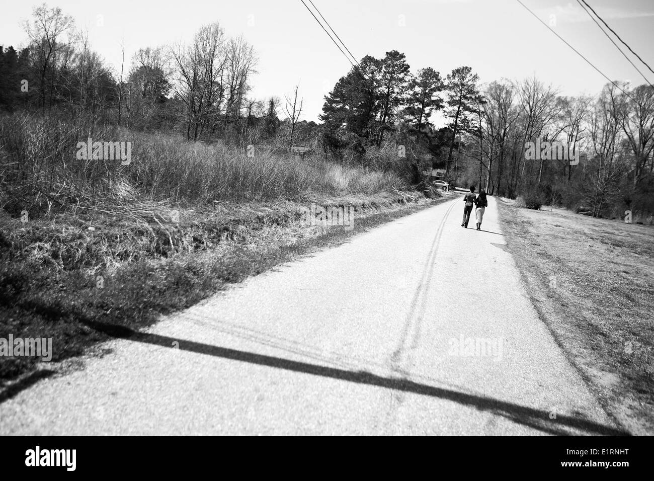 Crossett, Arkansas, USA. 16th Mar, 2013. Two young girls walk along