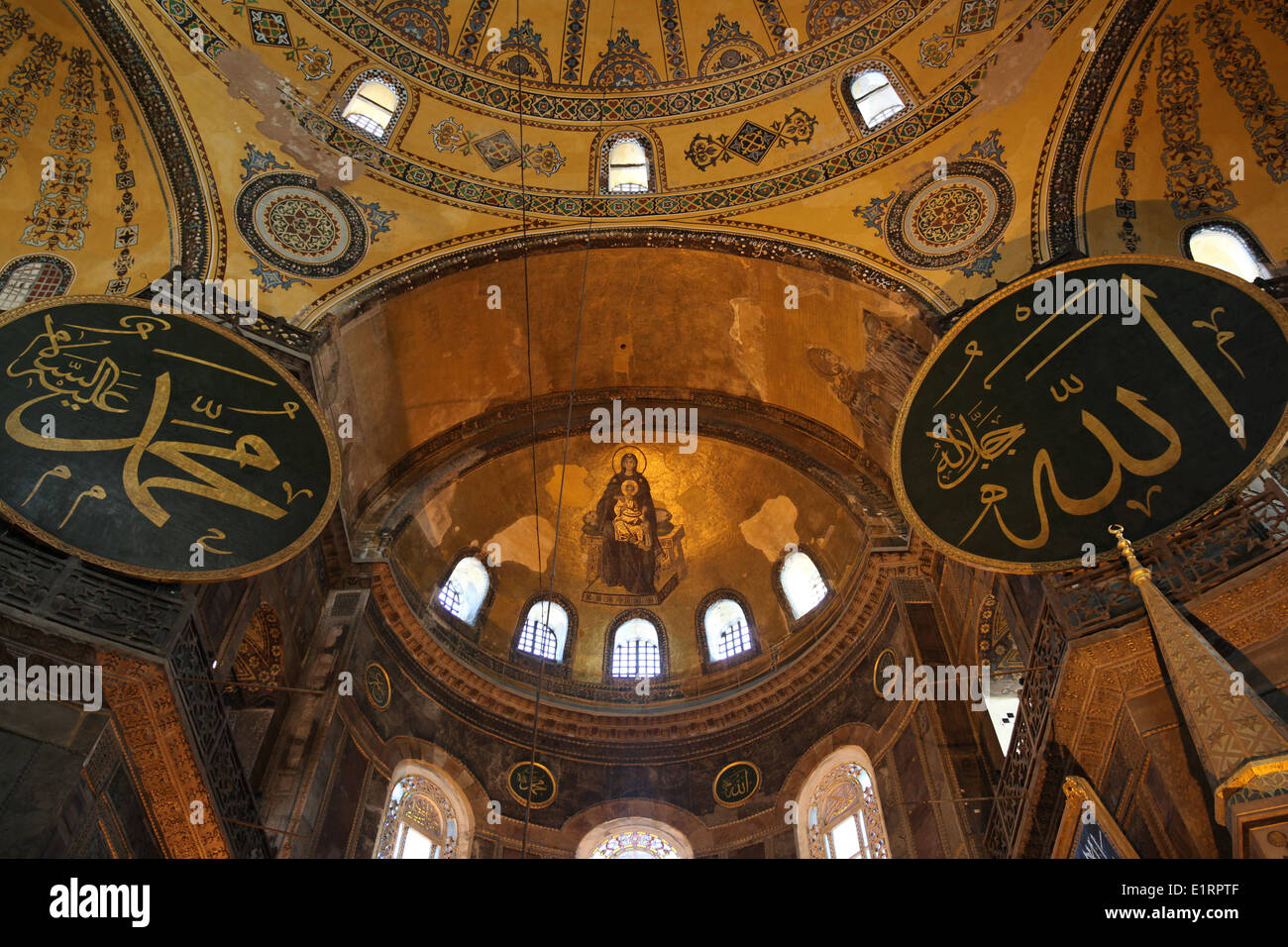 Interior of the Hagia Sophia, also called Aya Sophia, in Istanbul, Turkey Stock Photo