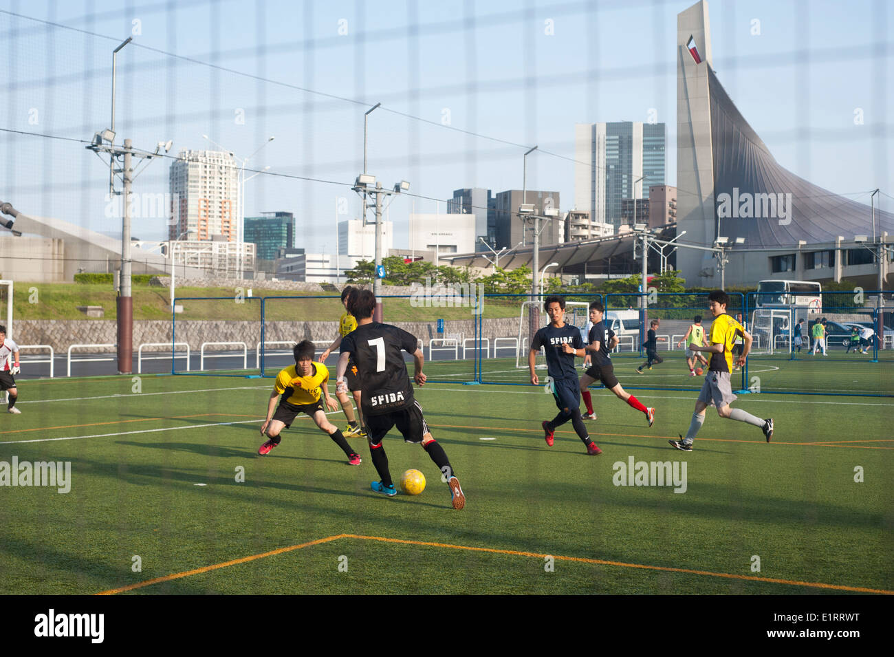 Tokyo Japan 2014 Japanese teenagers playing football Stock Photo Alamy