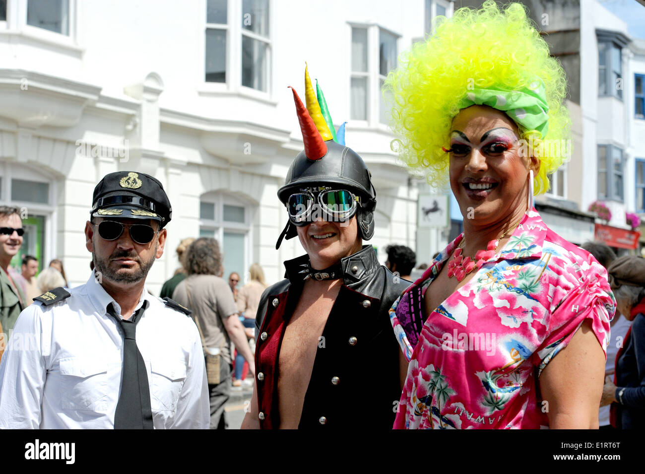 Outlandish costumes at Kemp Town Carnival Brighton UK Stock Photo