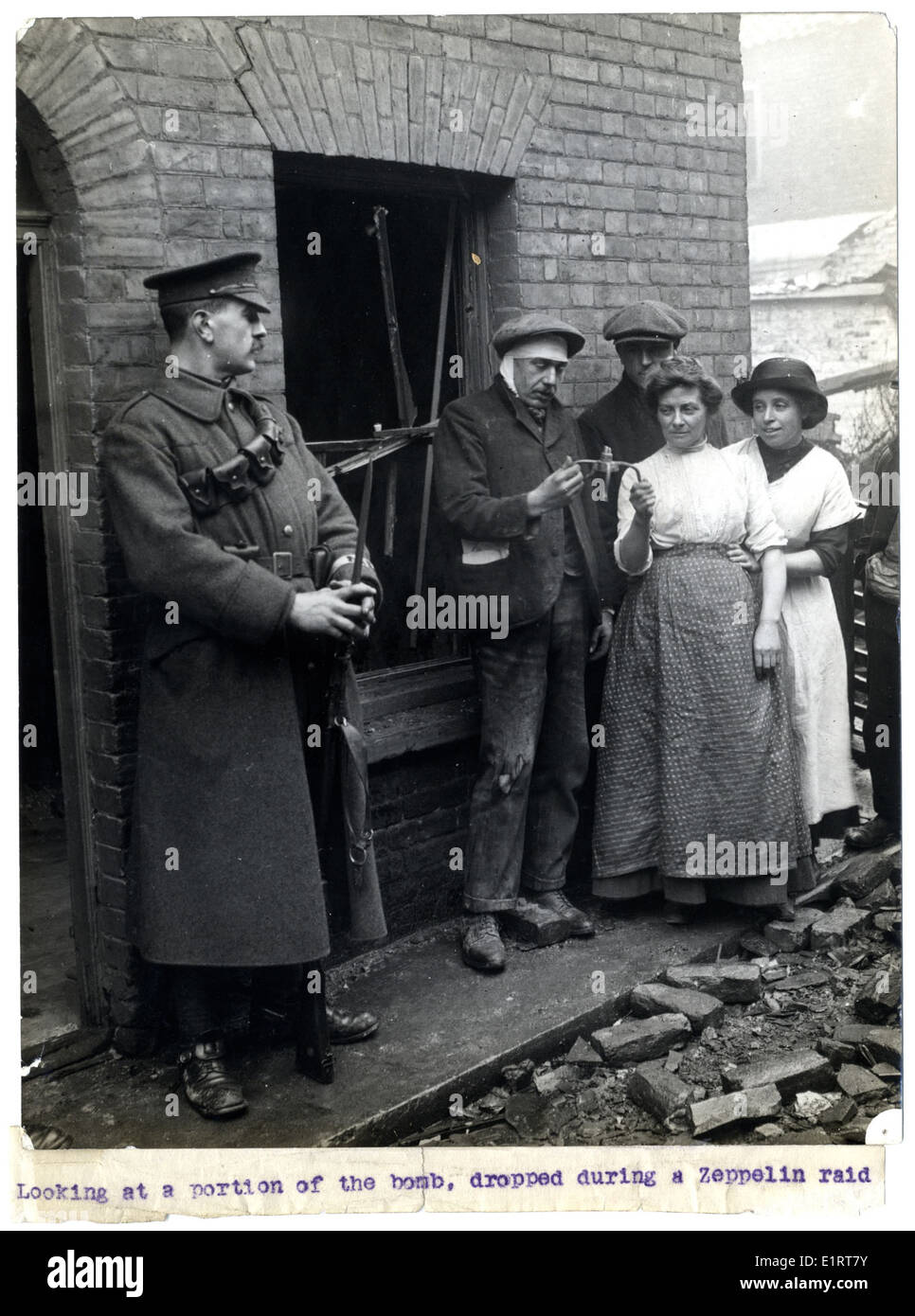 Zeppelin Fragments This image captures a Zeppelin bomb fragment dropped during an air raid ...