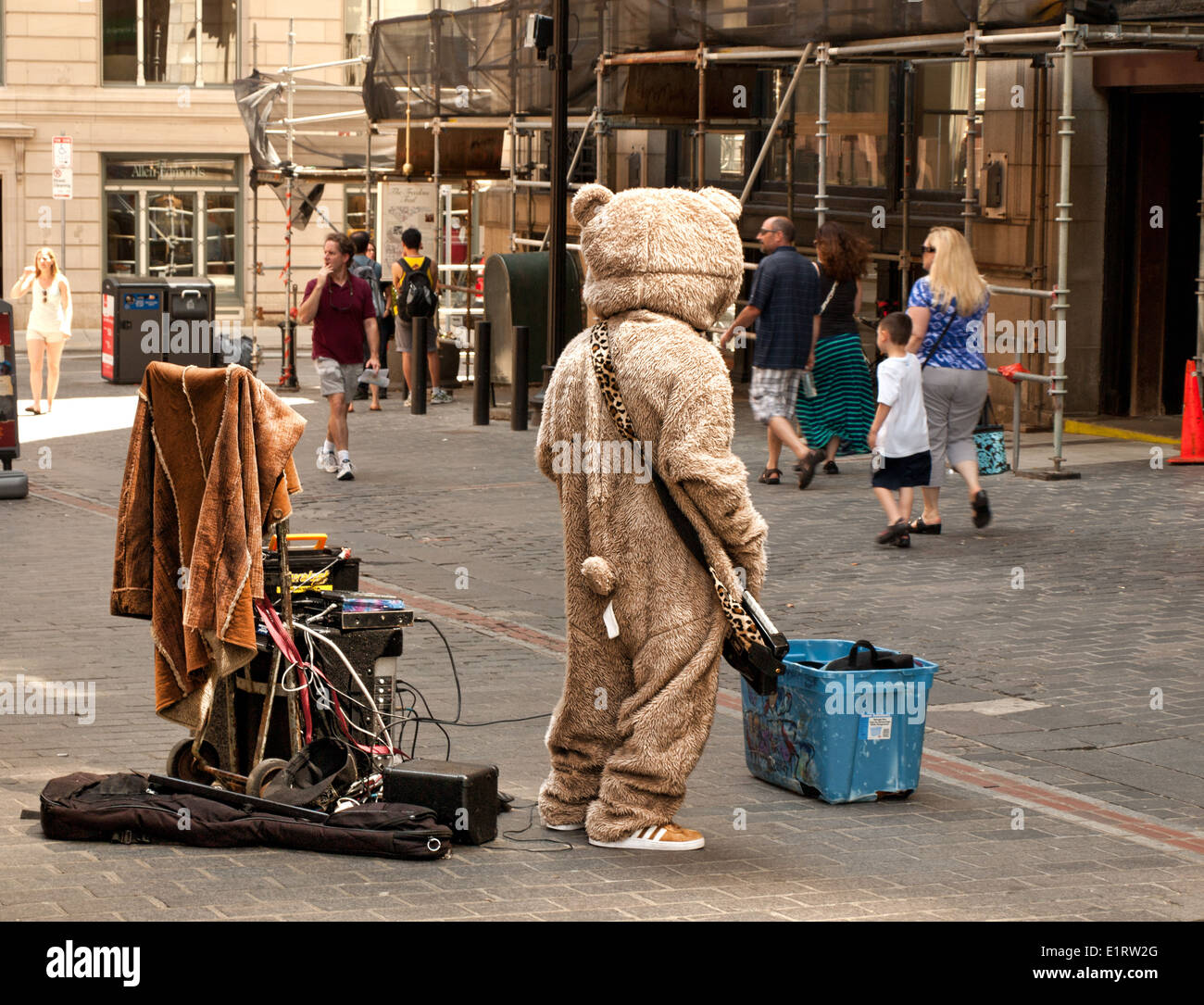 street performer in Boston, Massachusetts Stock Photo