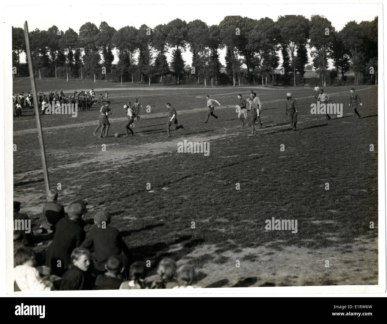 A football match. [9th] Gurkhas versus a Signal Company [of the Dehra Dun Brigade, at St Floris, France]. . Stock Photo