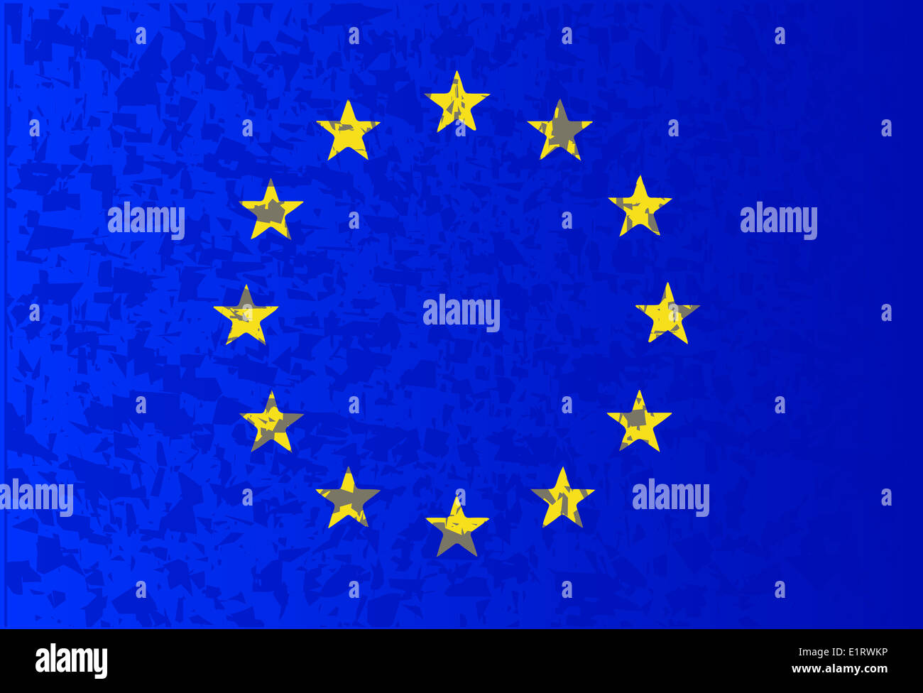 Flag of the European Union with blue background and yellow stars with ...