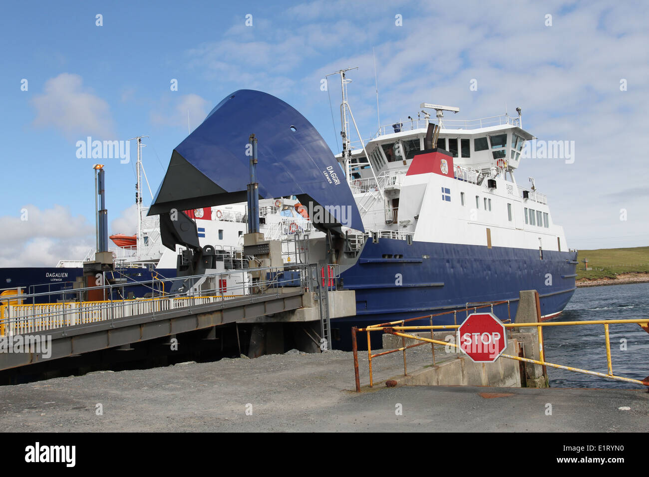 MV Daggri docked in Ulsta Yell Shetland Scotland  June 2014 Stock Photo