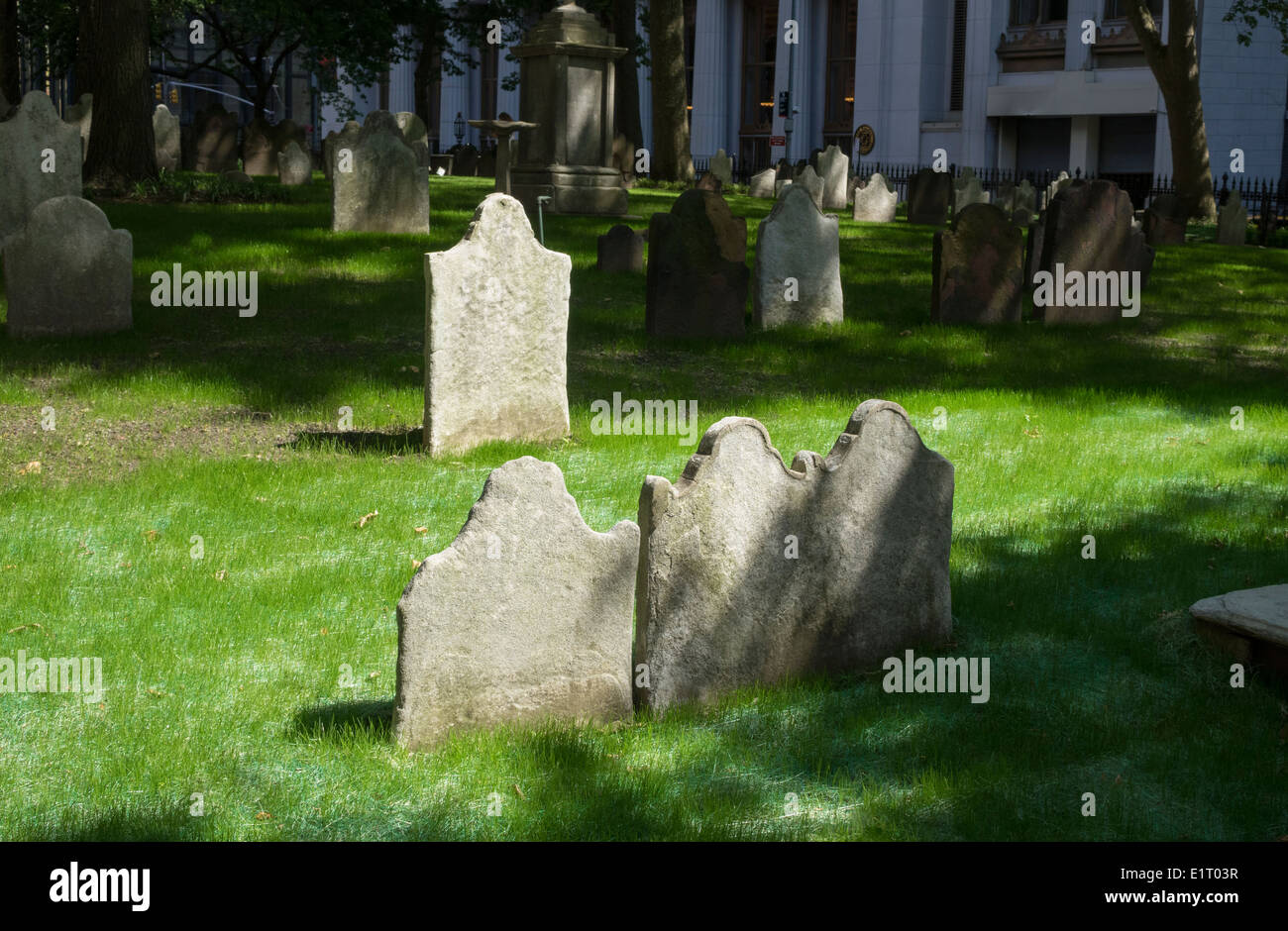Trinity Church Cemetery near Wall Street Stock Photo