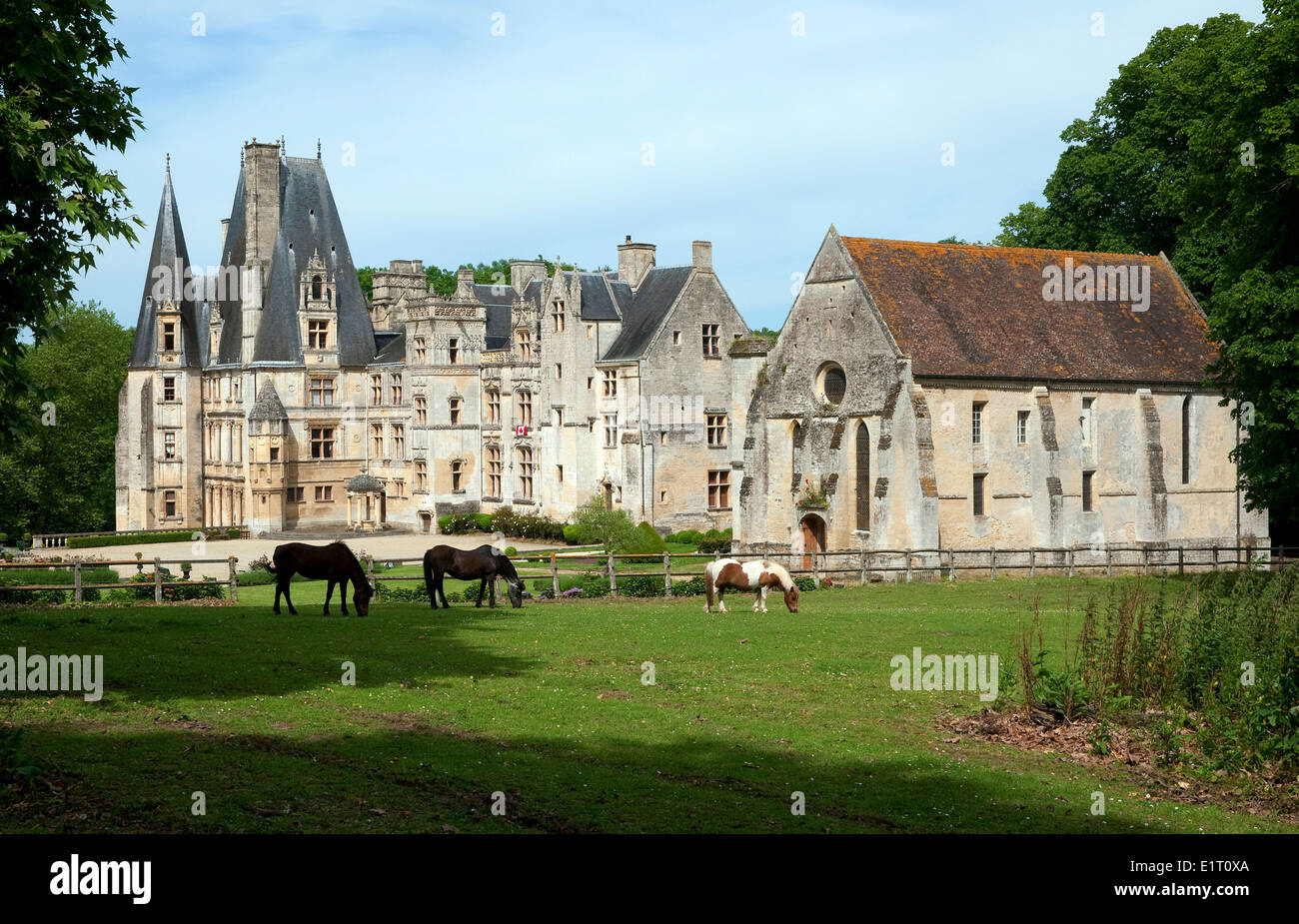 chateau de fontaine henry, normandy, france Stock Photo