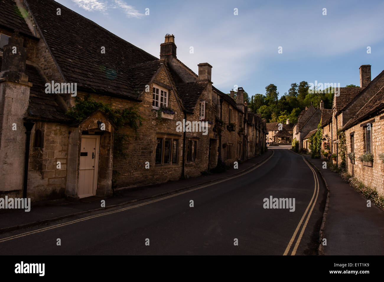 Lovely stone houses in Castle Combe Wiltshire Stock Photo Alamy