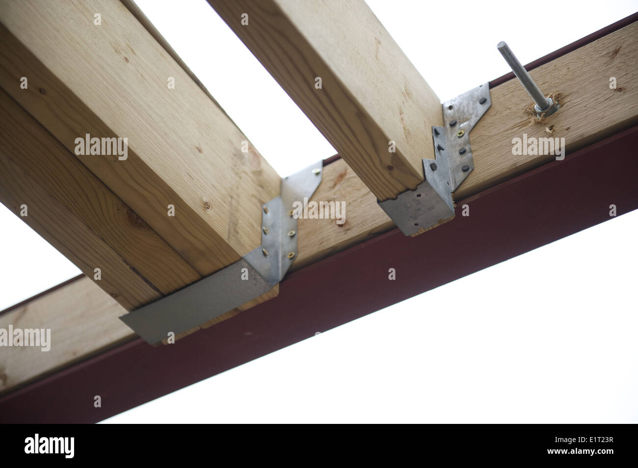 Roof trusses extension construction building project Stock Photo Alamy