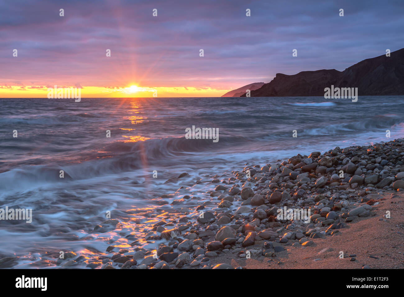 Sea beach on sunset time Stock Photo