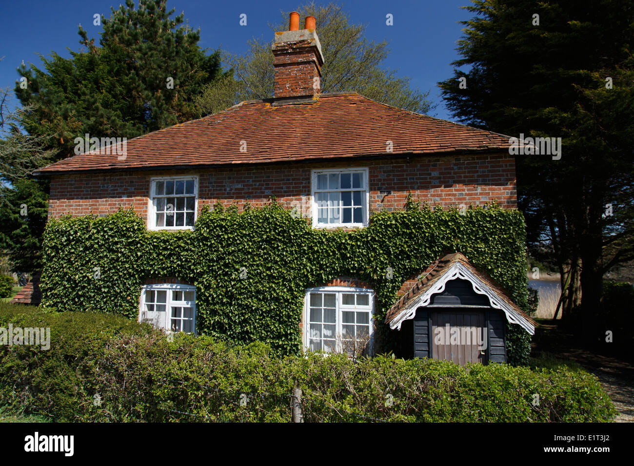 Exterior of traditional house in Beaulieu Village in the New Forest