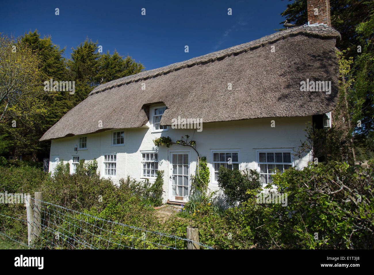 Exterior of traditional thatched house in Beaulieu Village in the New