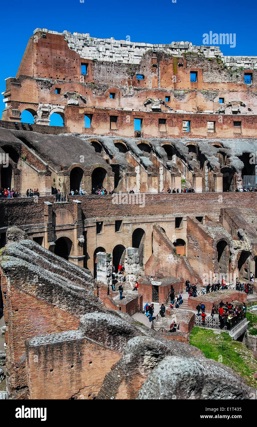 Ruins of Rome’s greatest amphitheater, Colosseum, built in 72AD by