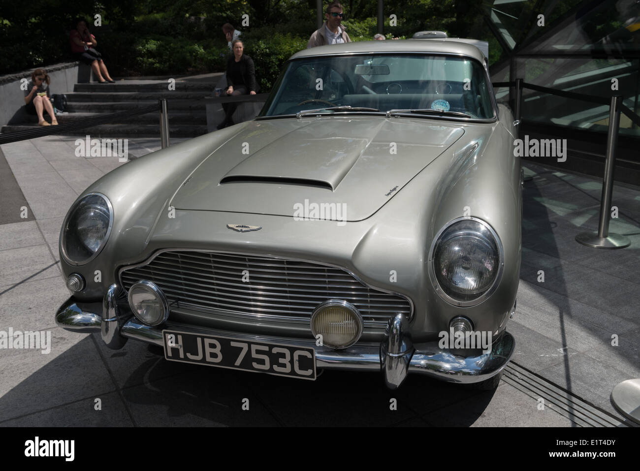 London, UK. 9th June, 2014. James Bond classic Aston Martin DB5 at Motorexpo in Canary Wharf in London Credit:  Velar Grant/Alamy Live News Stock Photo