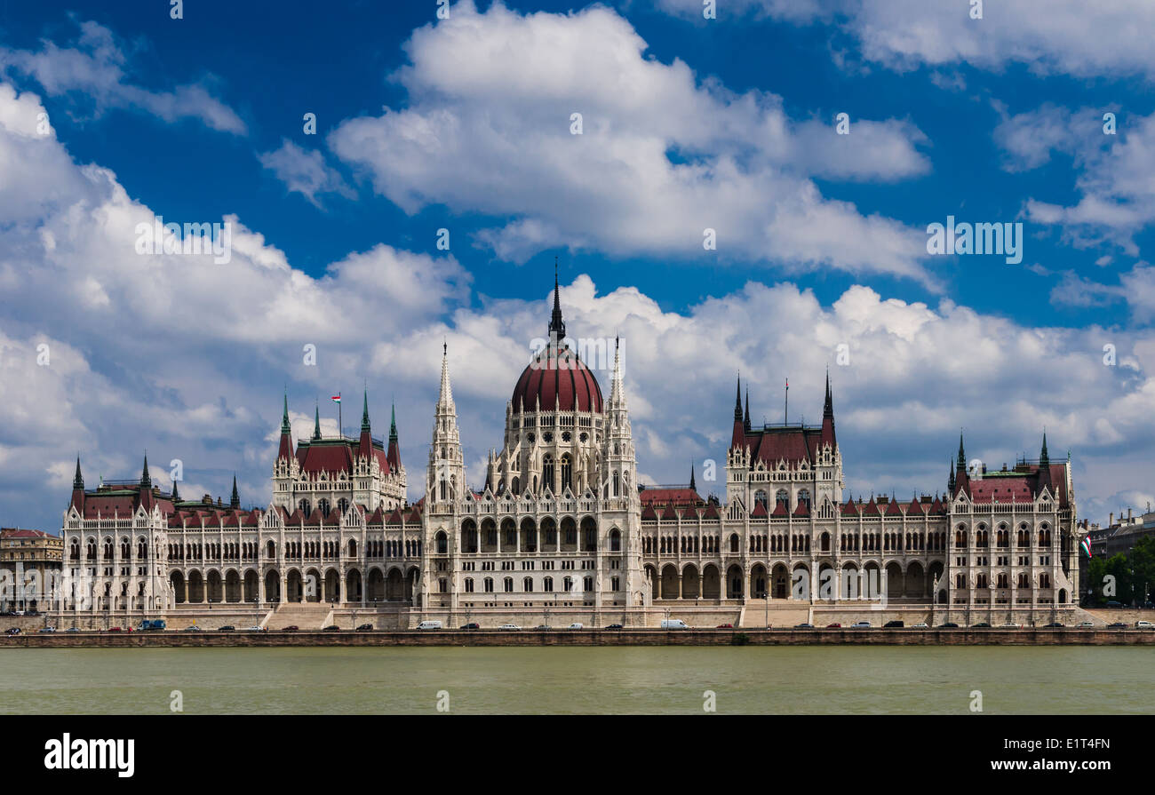 The Hungarian Parliament Building is the seat of the National Assembly of Hungary Stock Photo