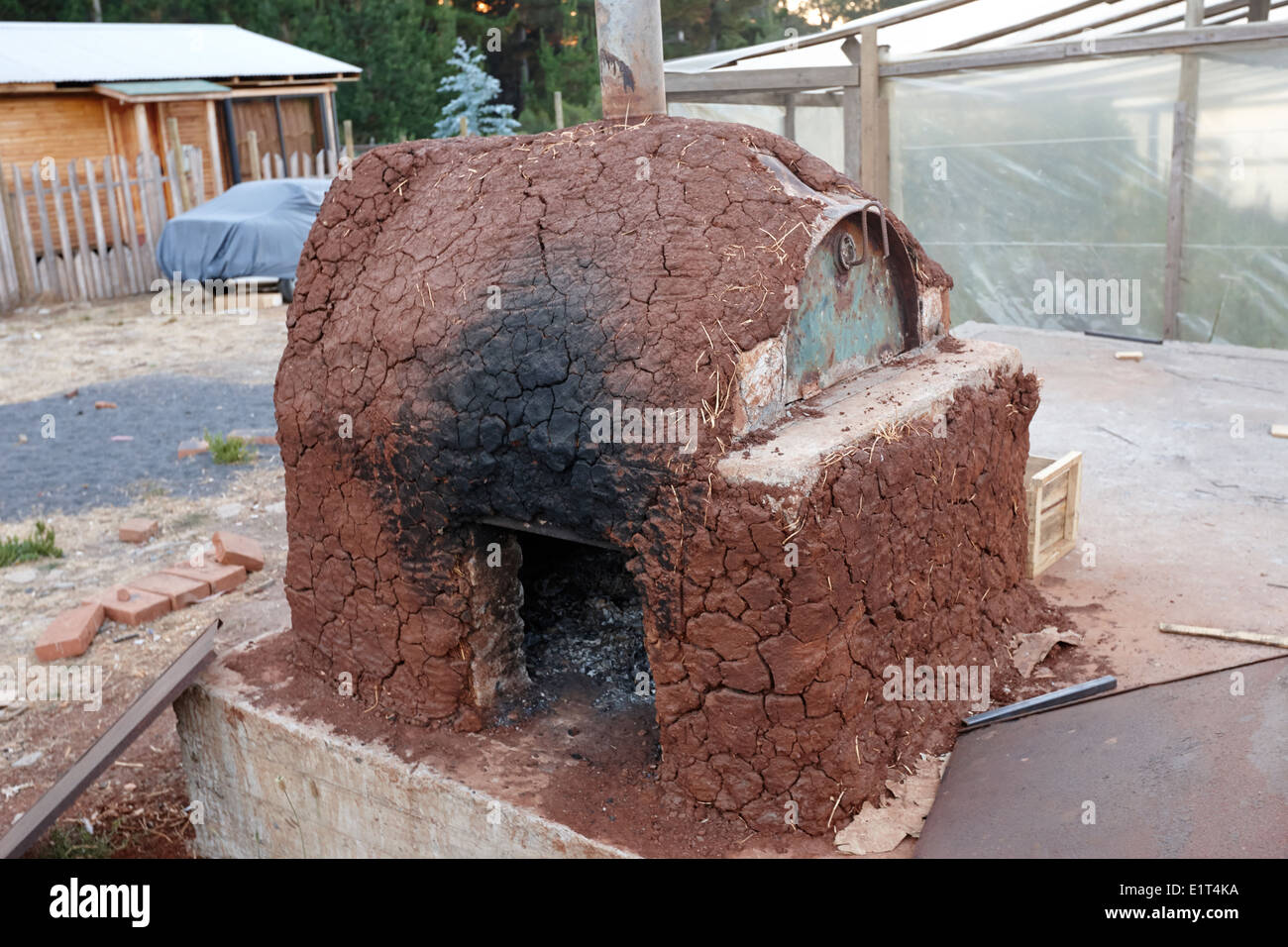 home made adobe oven los pellines chile Stock Photo