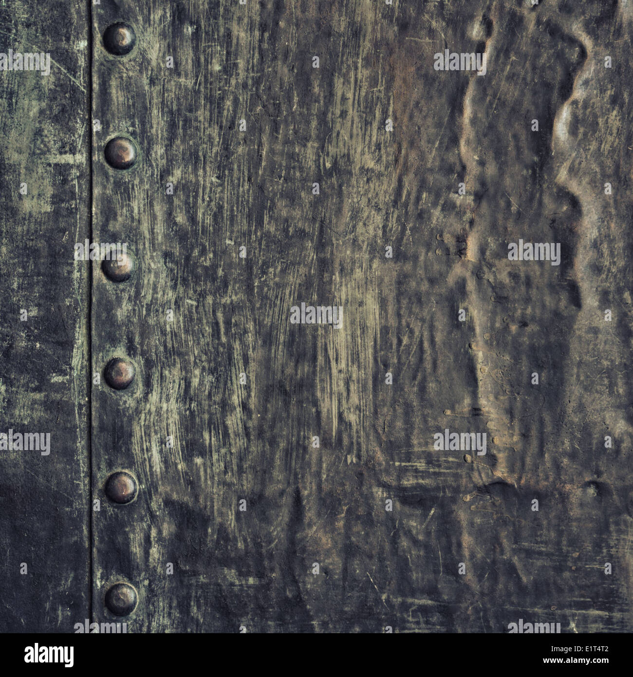 Grunge black metal plate with rivets screws background texture Stock ...