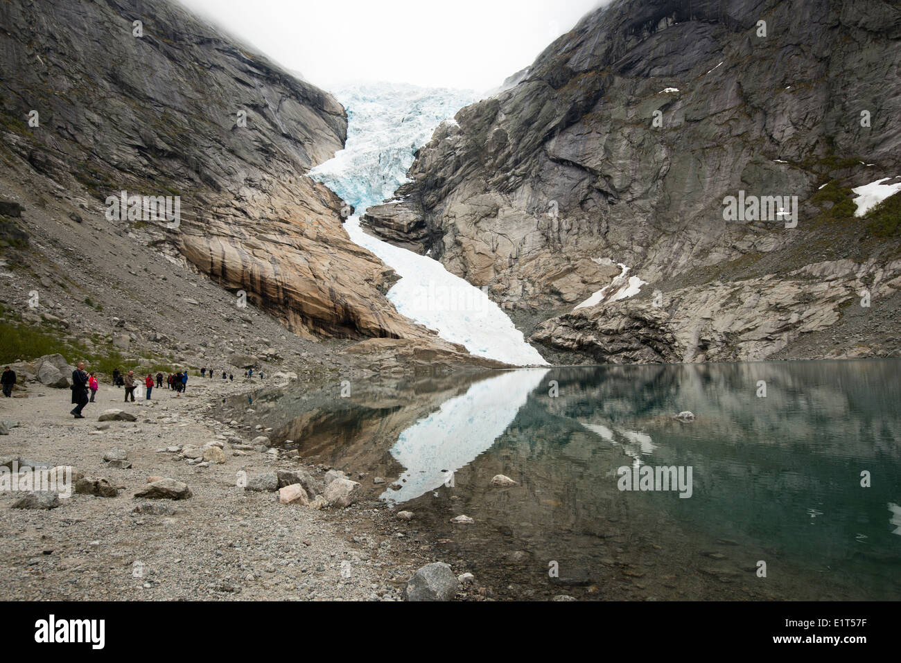 The Briksdal Glacier near Olden, Norway in the Jostedal Glacier Stock