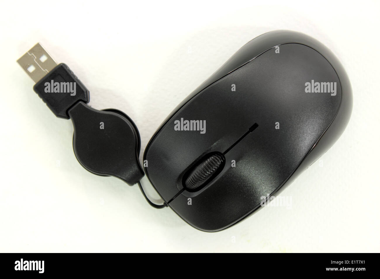 A computer black mouse on white background Stock Photo - Alamy