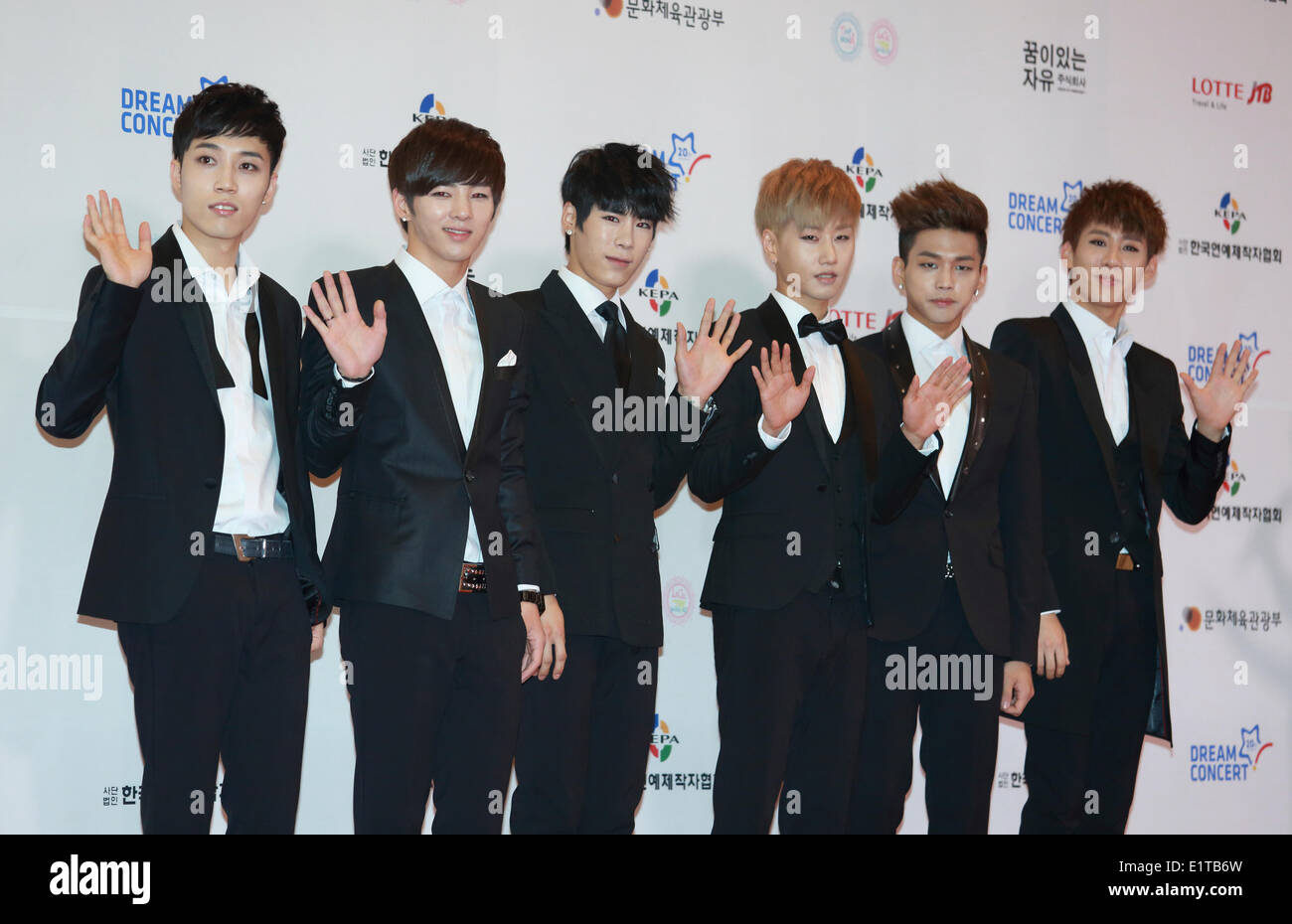 N-SONIC, Jun 07, 2014 : K-pop boy band N-SONIC pose before the Dream