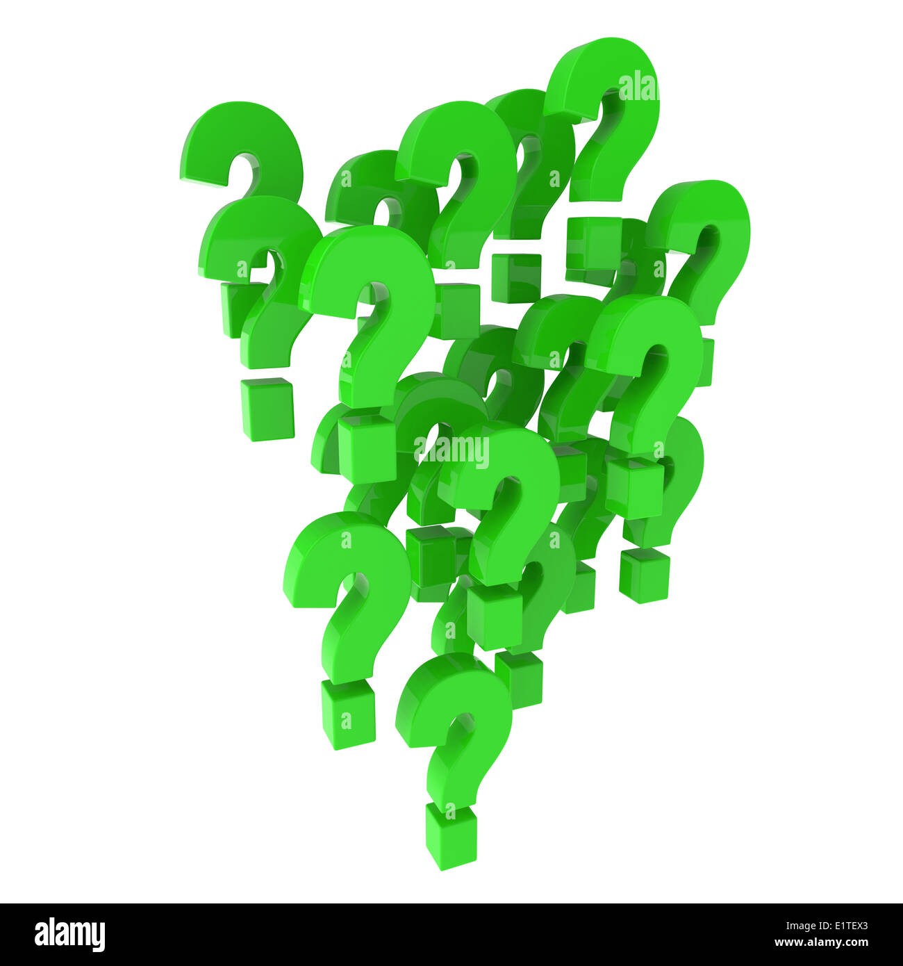 Cloud of 3d green question marks Stock Photo Alamy
