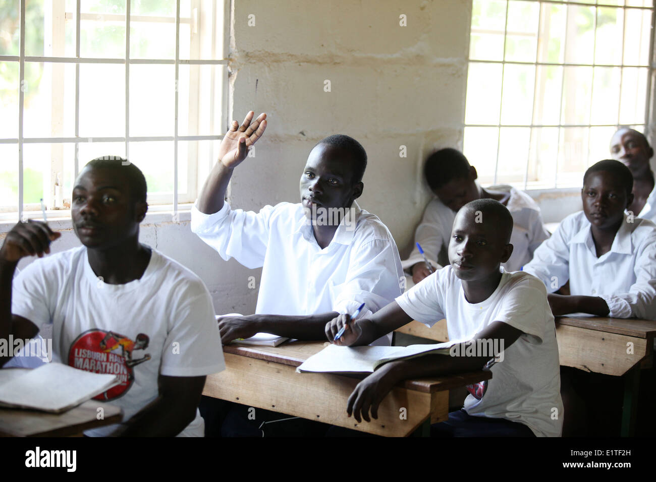 School children studying at their NGO funded school in the Nakasongola region of Uganda Stock Photo