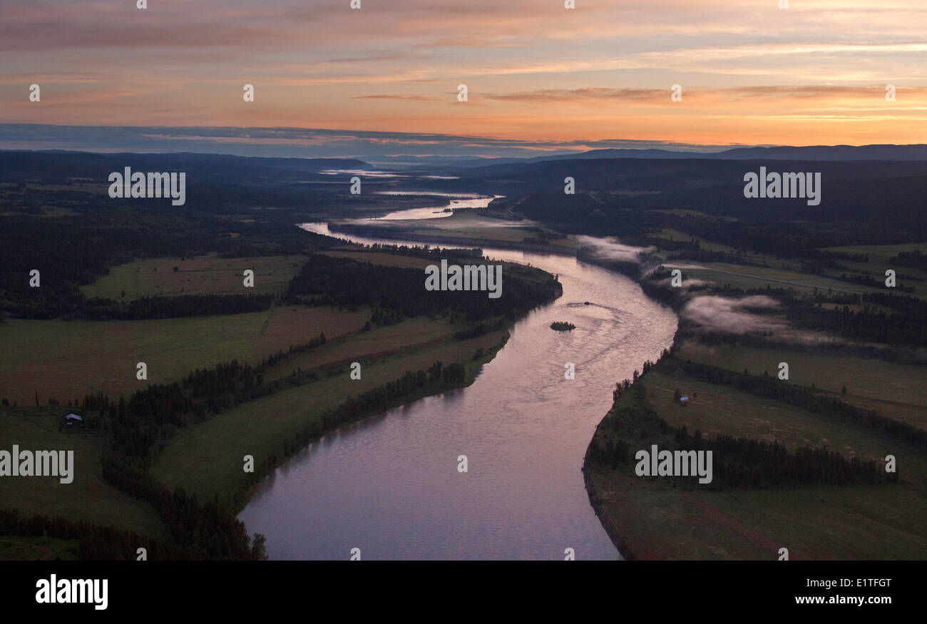 The Fraser River at Dawn, British Columbia, Canada. Stock Photo