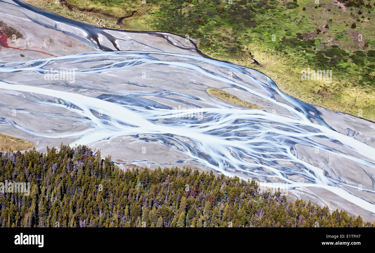 Aerial photography over the South Cariboo Chilcotin region of British Columbia Canada Stock Photo